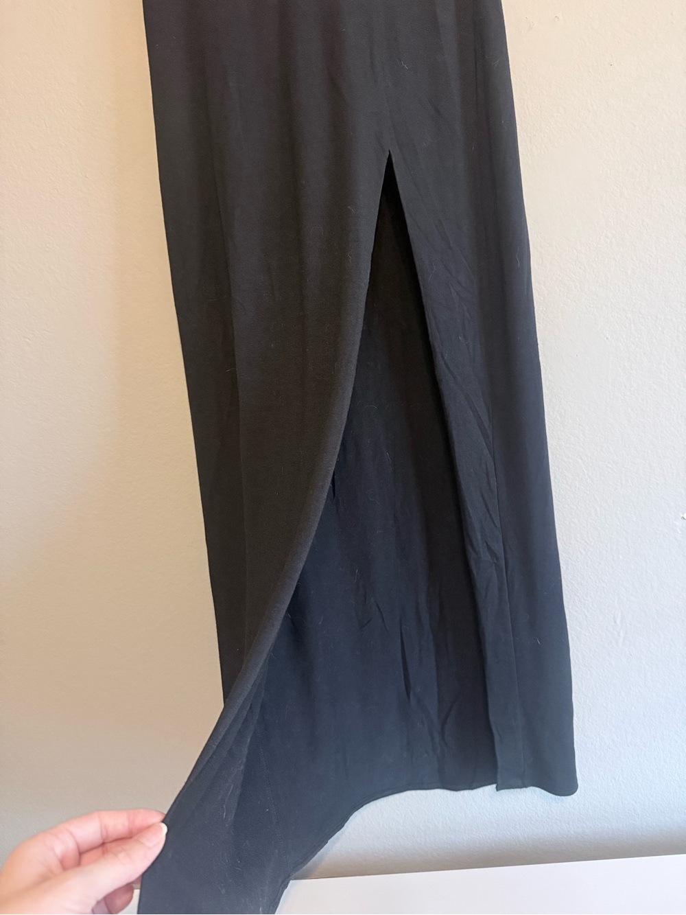 Express Black Maxi Skirt with Front Slit